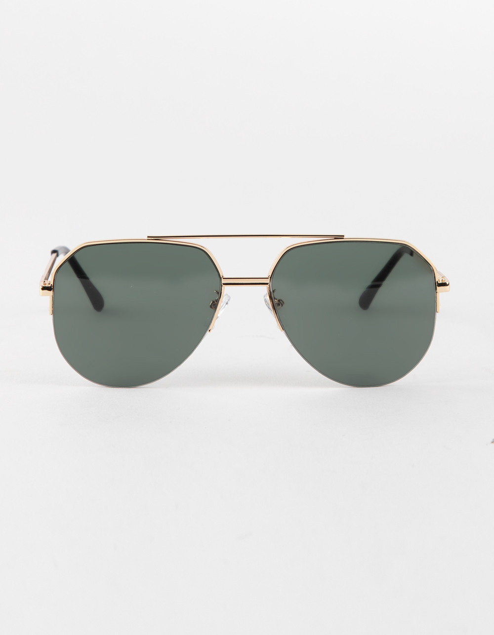 BLUE CROWN Classic Half Rim Aviator Sunglasses - GOLD | Tillys