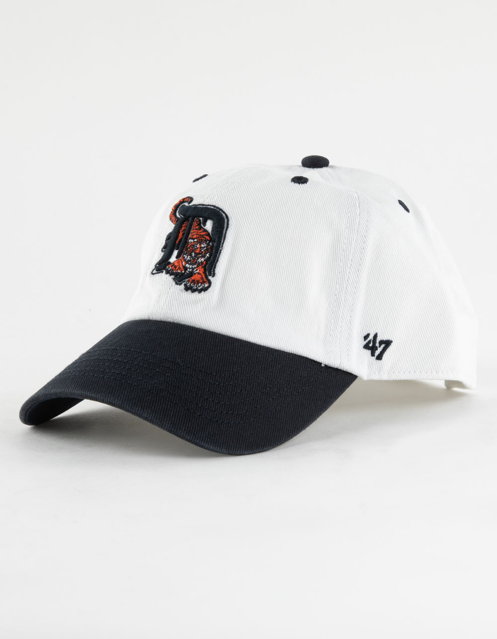 47 Brand Detroit Tigers Cooperstown Double Header Diamond '47 Clean Up Strapback Hat - Navy - One Size