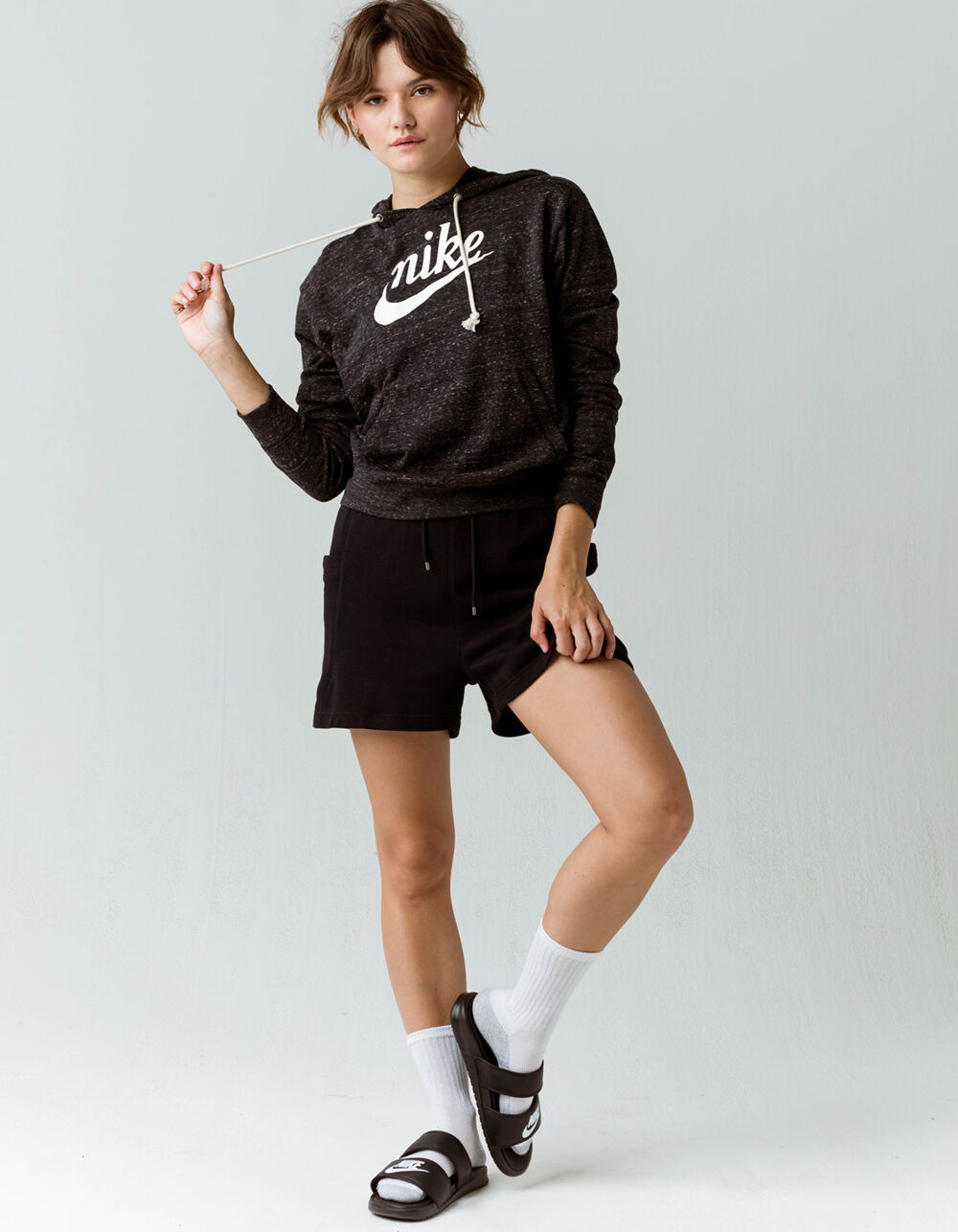 NIKE Sportswear Essential Womens Sweat Shorts - BLACK