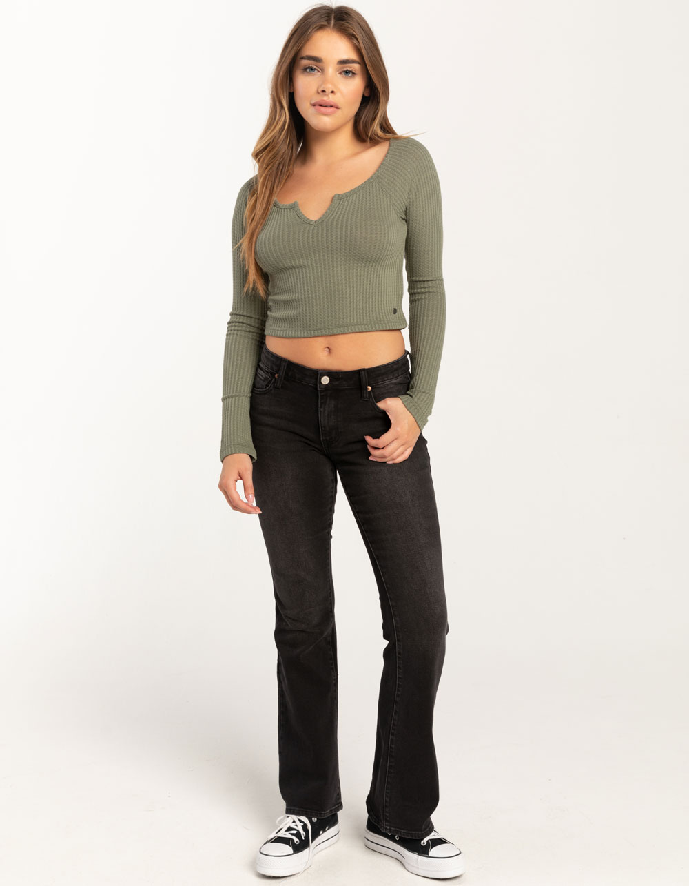 ROXY Waffle Cropped Womens Top - AGAVEE | Tillys