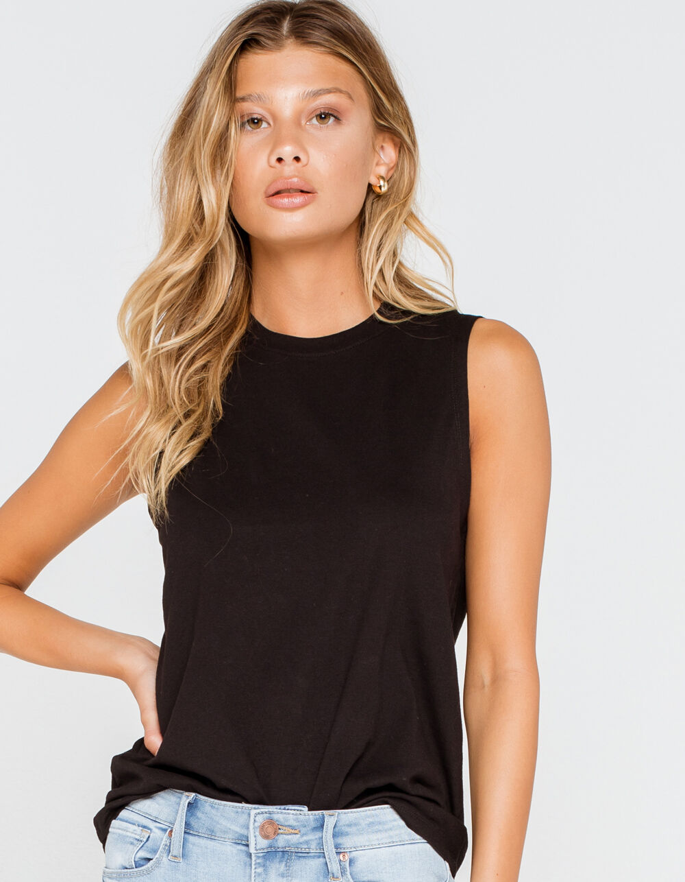 RSQ Essential Womens Black Muscle Tank - BLACK | Tillys