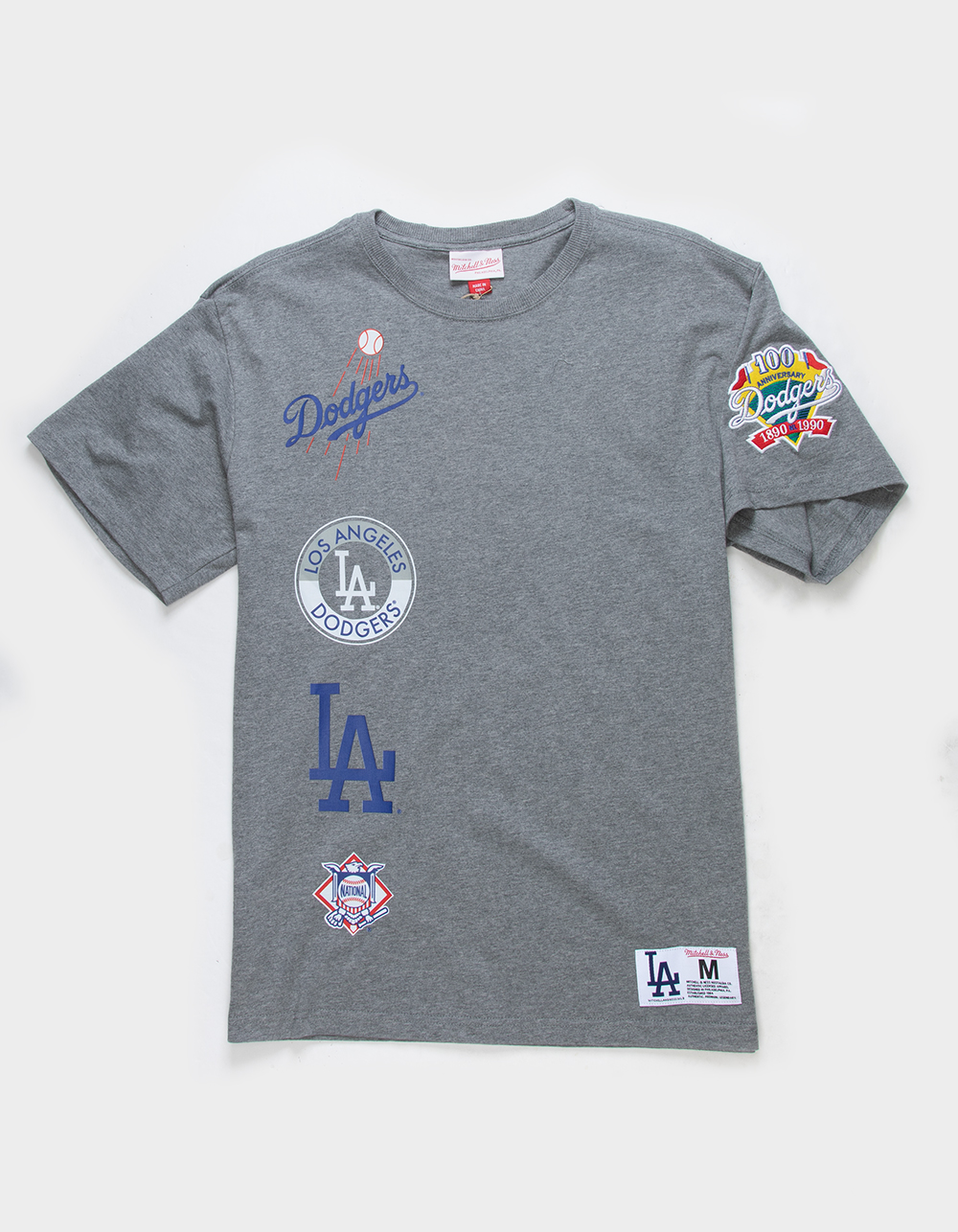 Mitchell & Ness Men's Los Angeles Dodgers Big Time T-Shirt in Gray - Size Small