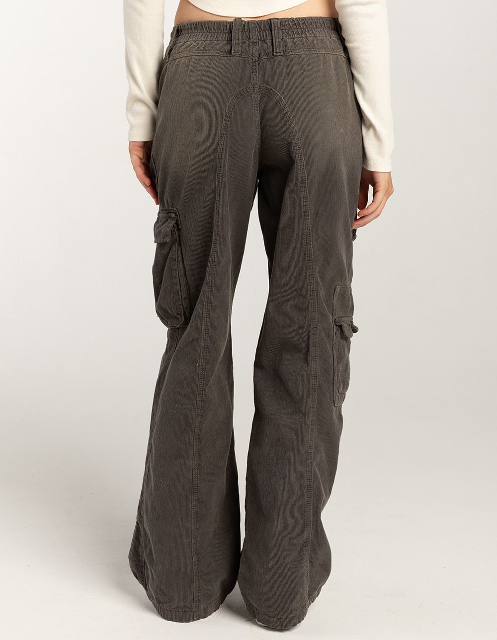 BDG Urban Outfitters Y2K Womens CHARCOAL - Cargo Mid Tillys Rise Pants | Corduroy