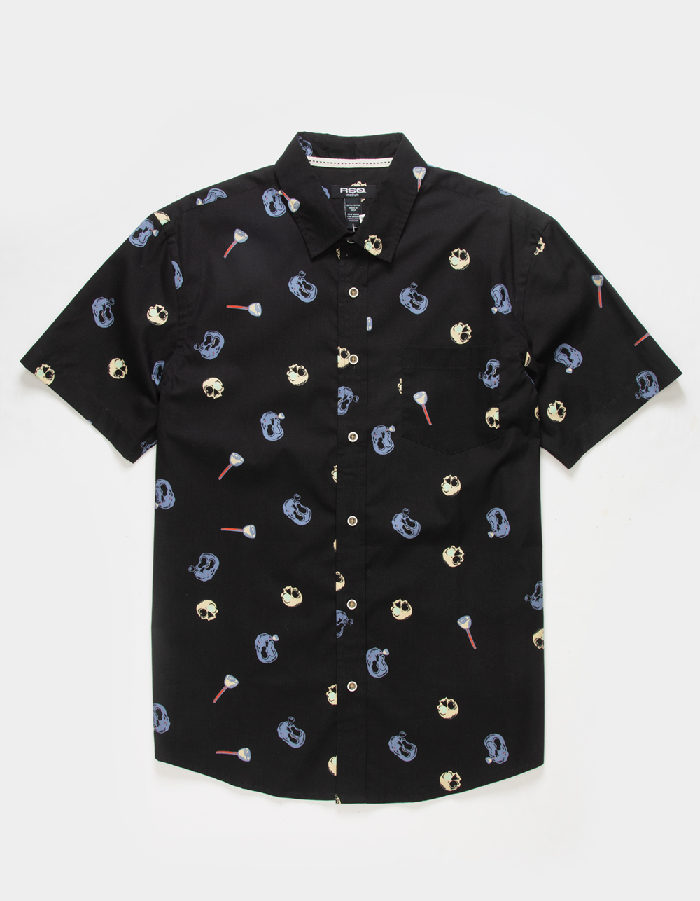 YK8fass Shirt Fake Buttons rh-4271 (XS，Black) at  Men's Clothing store