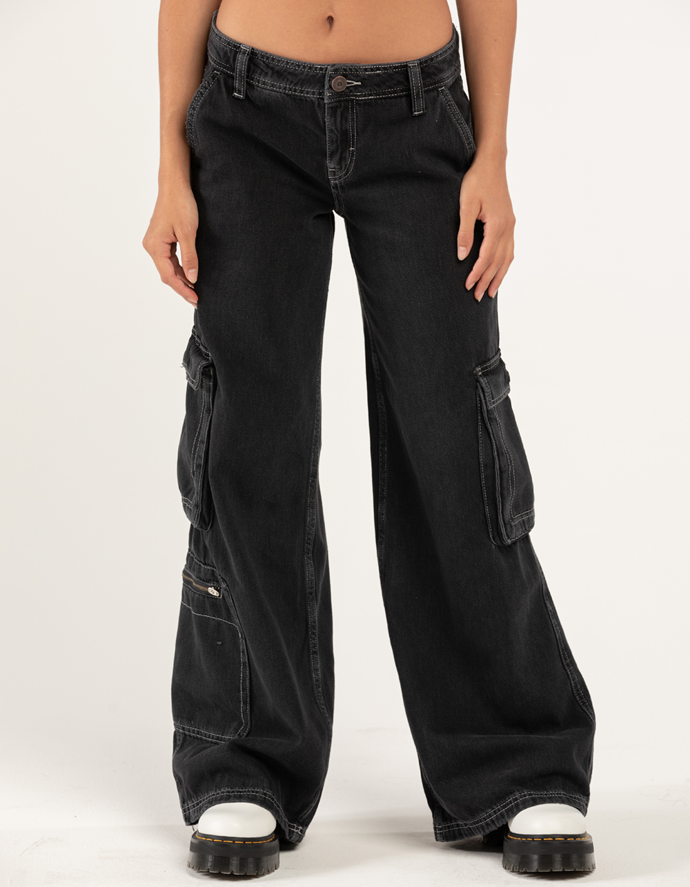 BDG Urban Outfitters Womens Cargo Puddle Pants - BLACK | Tillys