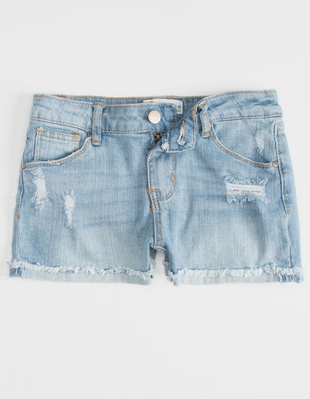 RSQ Malibu Cuff Medium Wash Girls Ripped Denim Shorts - MEDIUM WASH ...