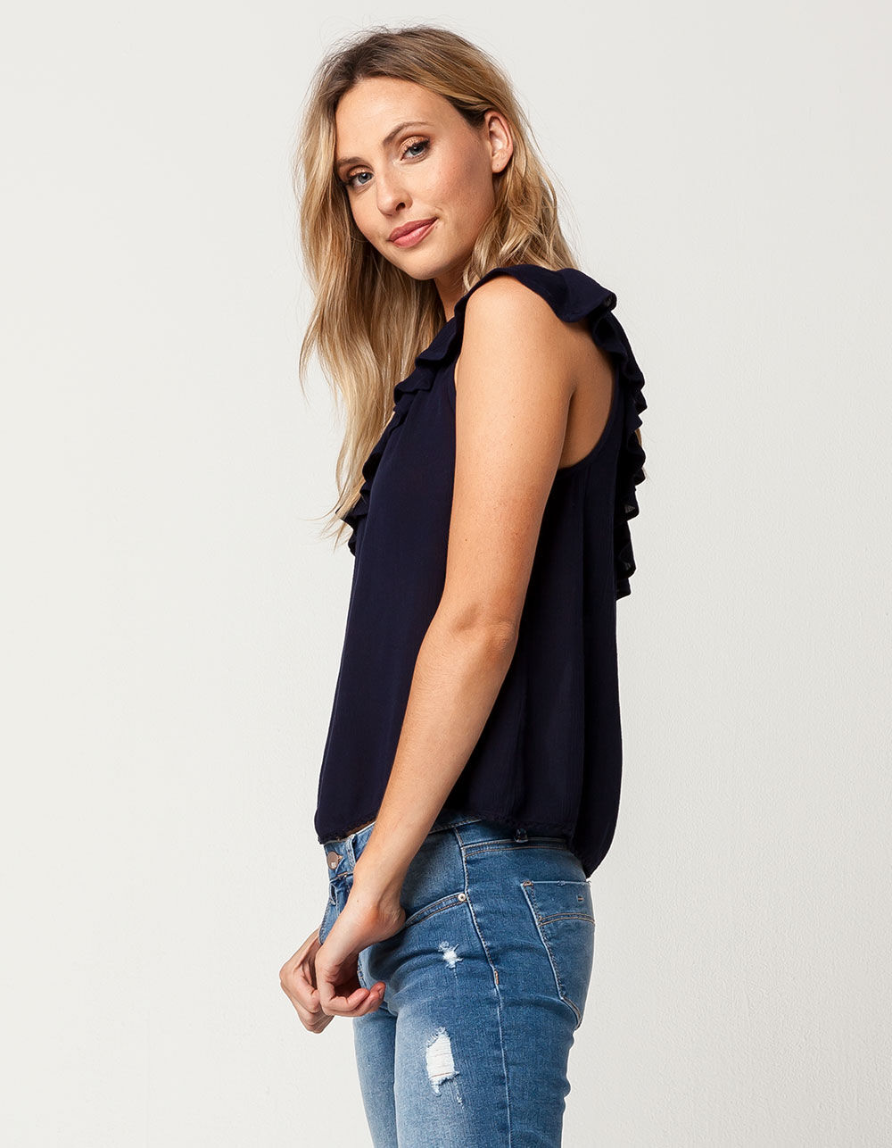 PATRONS OF PEACE One Shoulder Womens Top - NAVY | Tillys