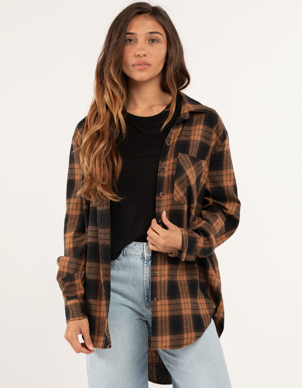 LIFE Womens Flannel - BROWN COMBO | Tillys