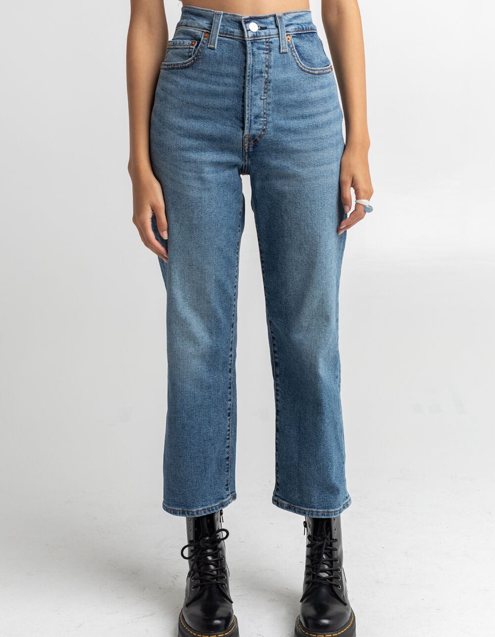 LEVI'S Ribcage Straight Ankle Womens Jeans - MED BLAST | Tillys
