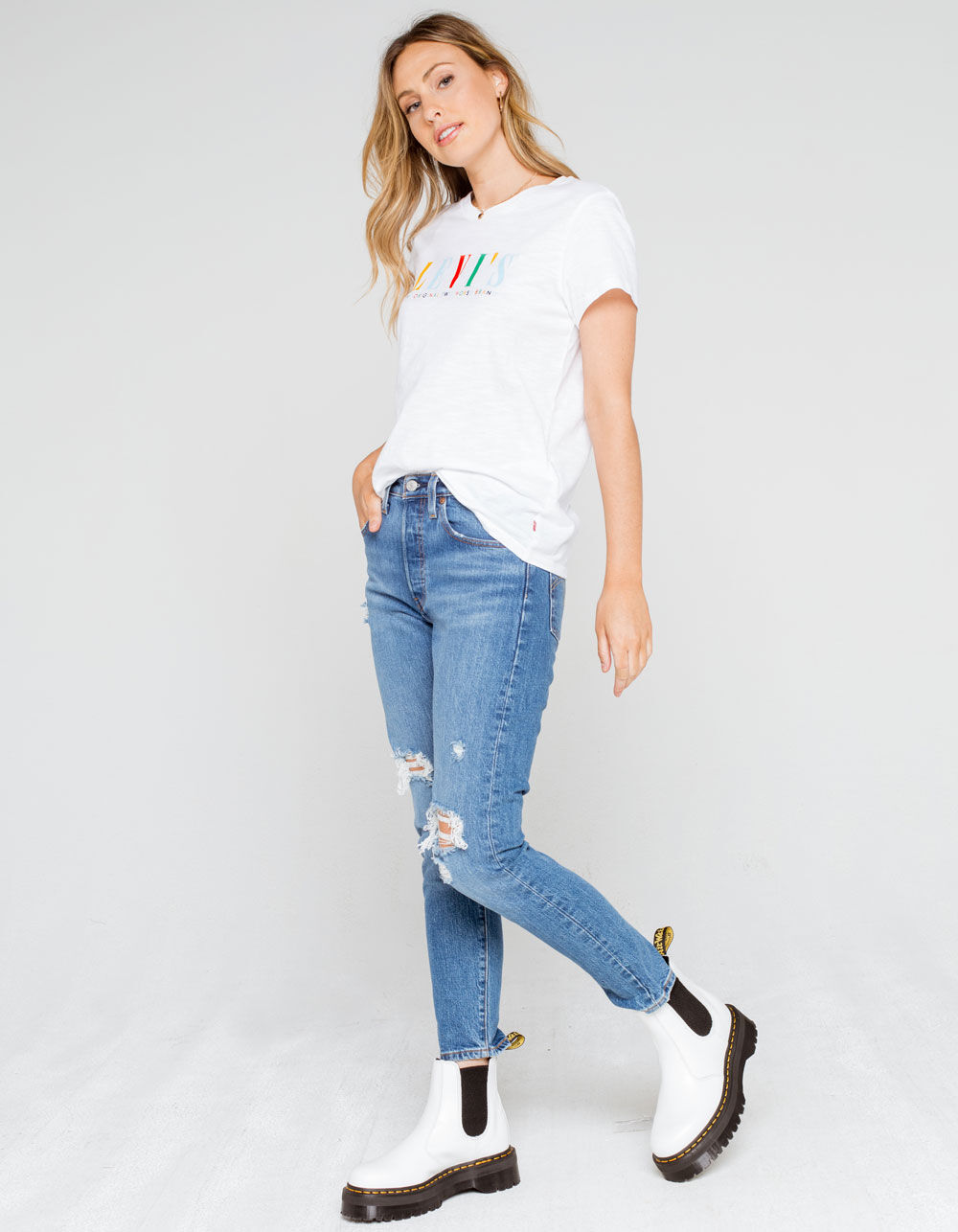 LEVI'S Original Two Horse Brand Perfect Womens Tee - WHITE | Tillys
