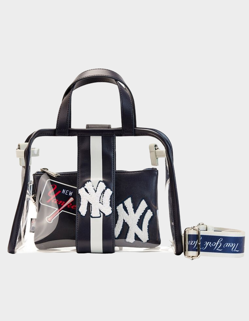 LOUNGEFLY x MLB NY Yankees Stadium Crossbody Bag with Pouch - CLEAR/MULTI