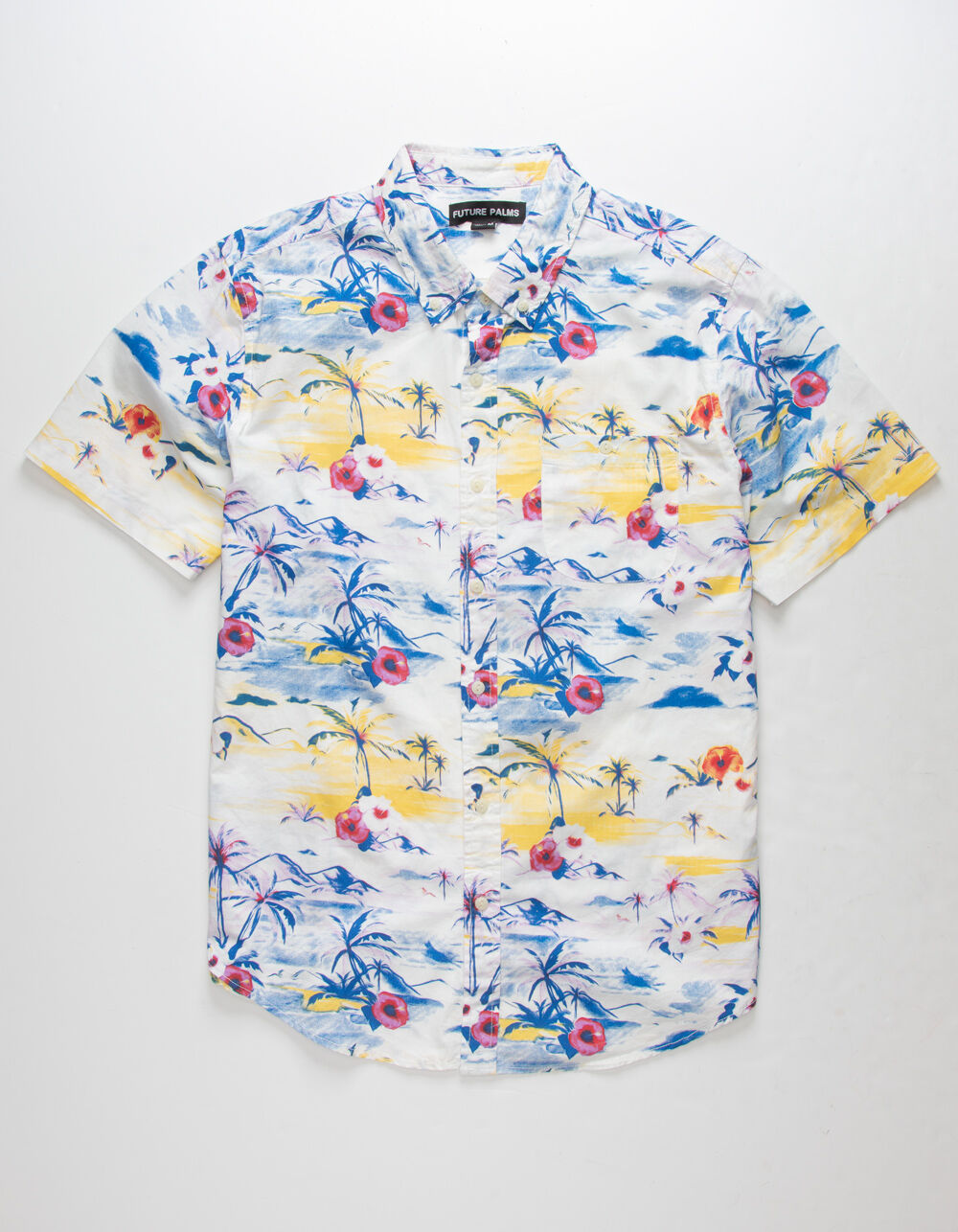 FUTURE PALMS Cabo Mens Button Up Shirt - WHITE COMBO | Tillys