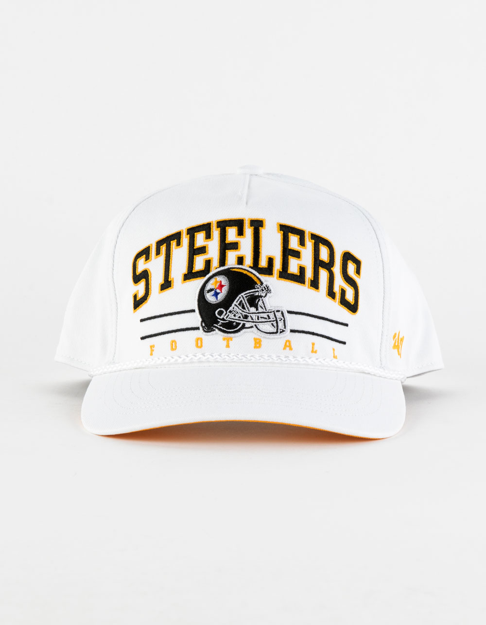 Men's '47 White Pittsburgh Steelers Roscoe Hitch Adjustable Hat