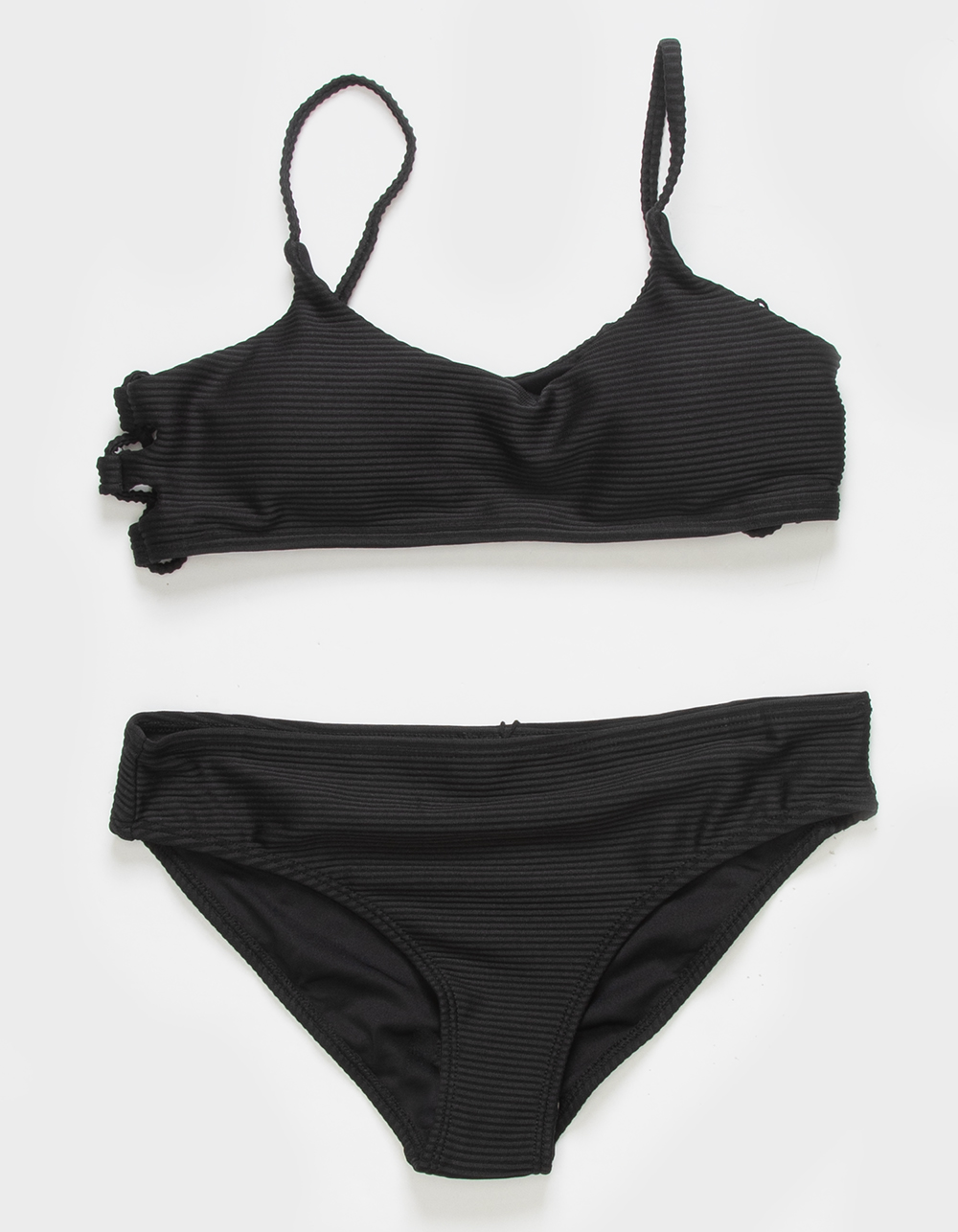 Black Ribbed Bralette + Underwear Set