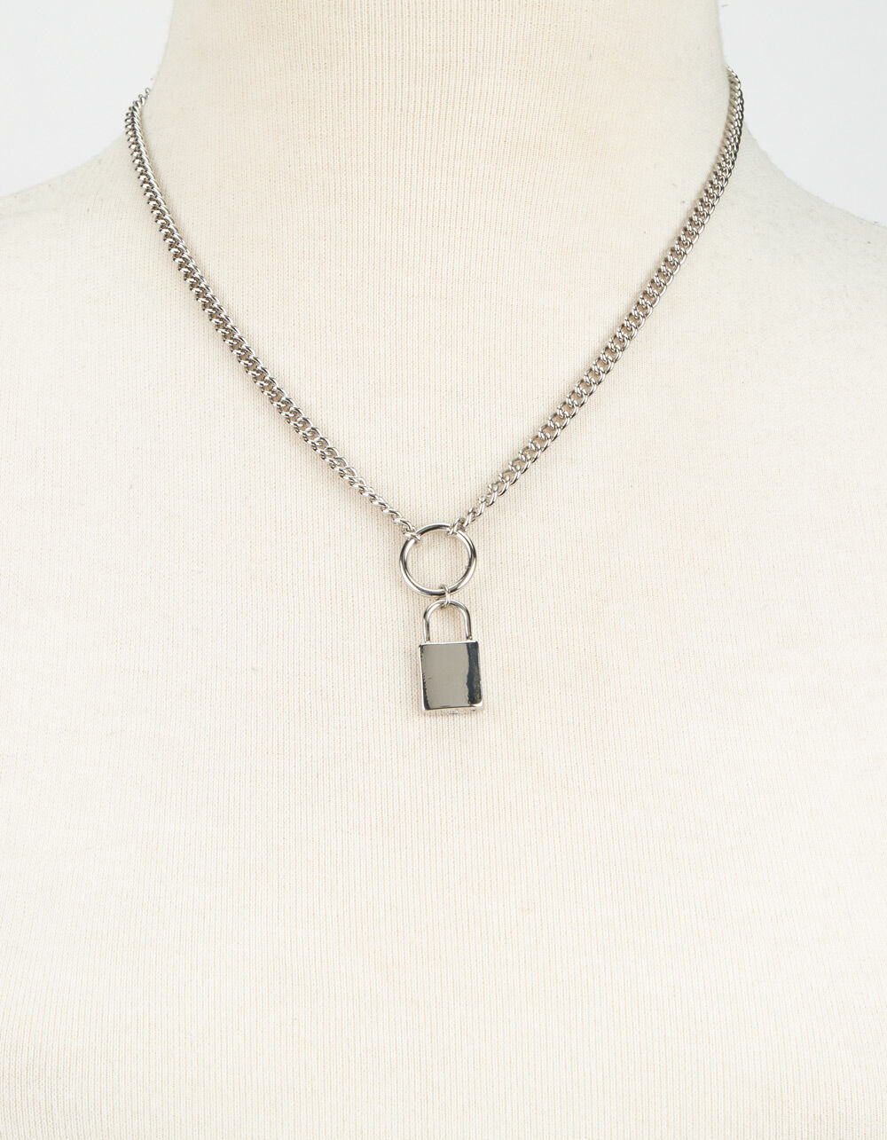 FULL TILT Lock Charm Necklace - SILVER | Tillys