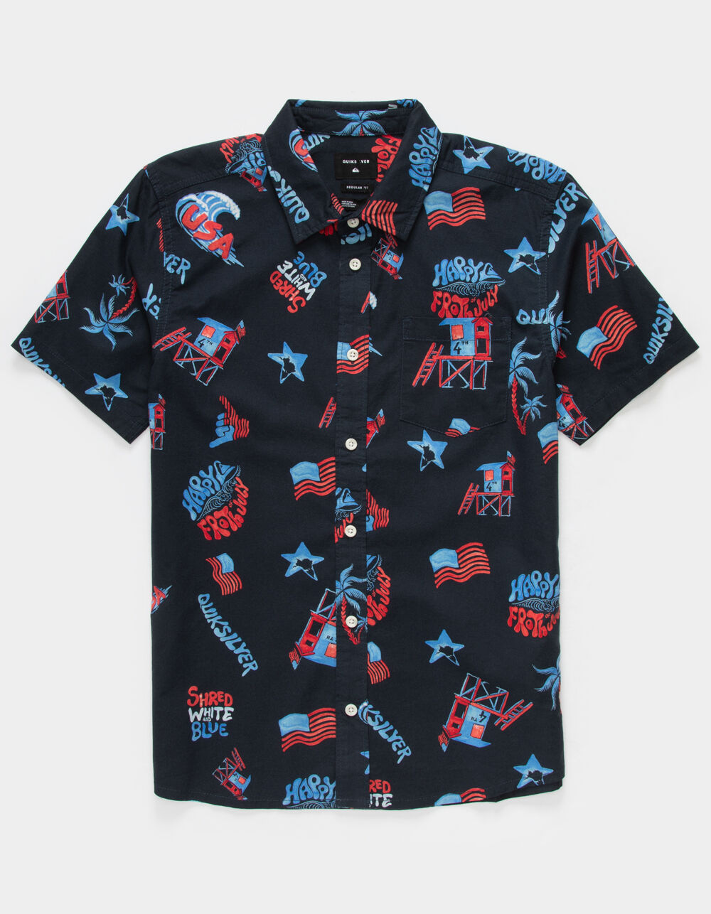 QUIKSILVER 4th of July Boys Button Up Shirt - BLACK COMBO | Tillys