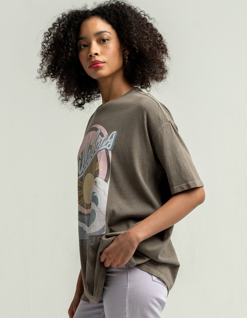 BILLABONG Stay Wavy Baby Womens Oversized Tee - SAGE | Tillys