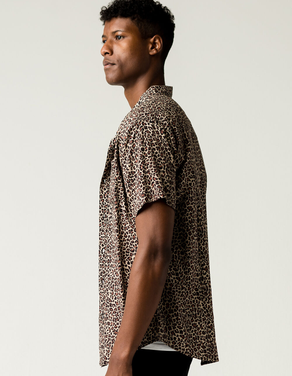 COASTAL Leopard Mens Button Up Shirt - CREAM | Tillys