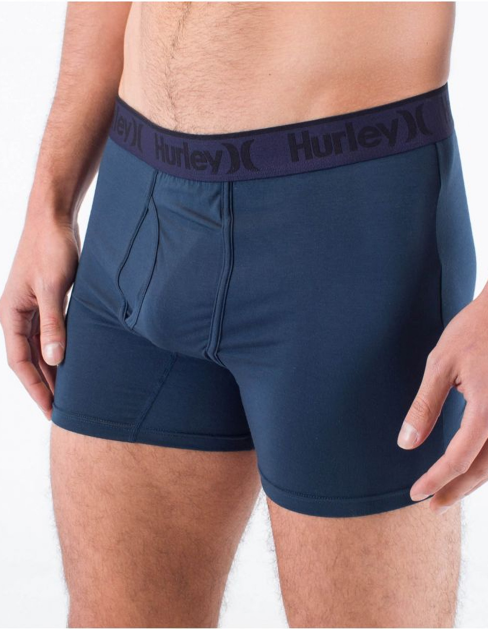 Hurley 2 Pack Of Grey & Blue Boxer Brief Shorts Men's Size Large