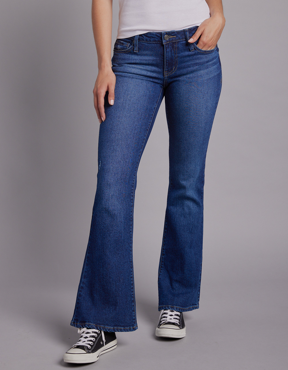 RSQ Womens Low Rise Flare Jeans - MEDIUM WASH
