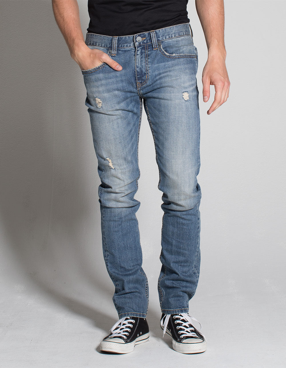 RSQ Seattle Mens Skinny Taper Ripped Jeans - CARBON BLAST | Tillys