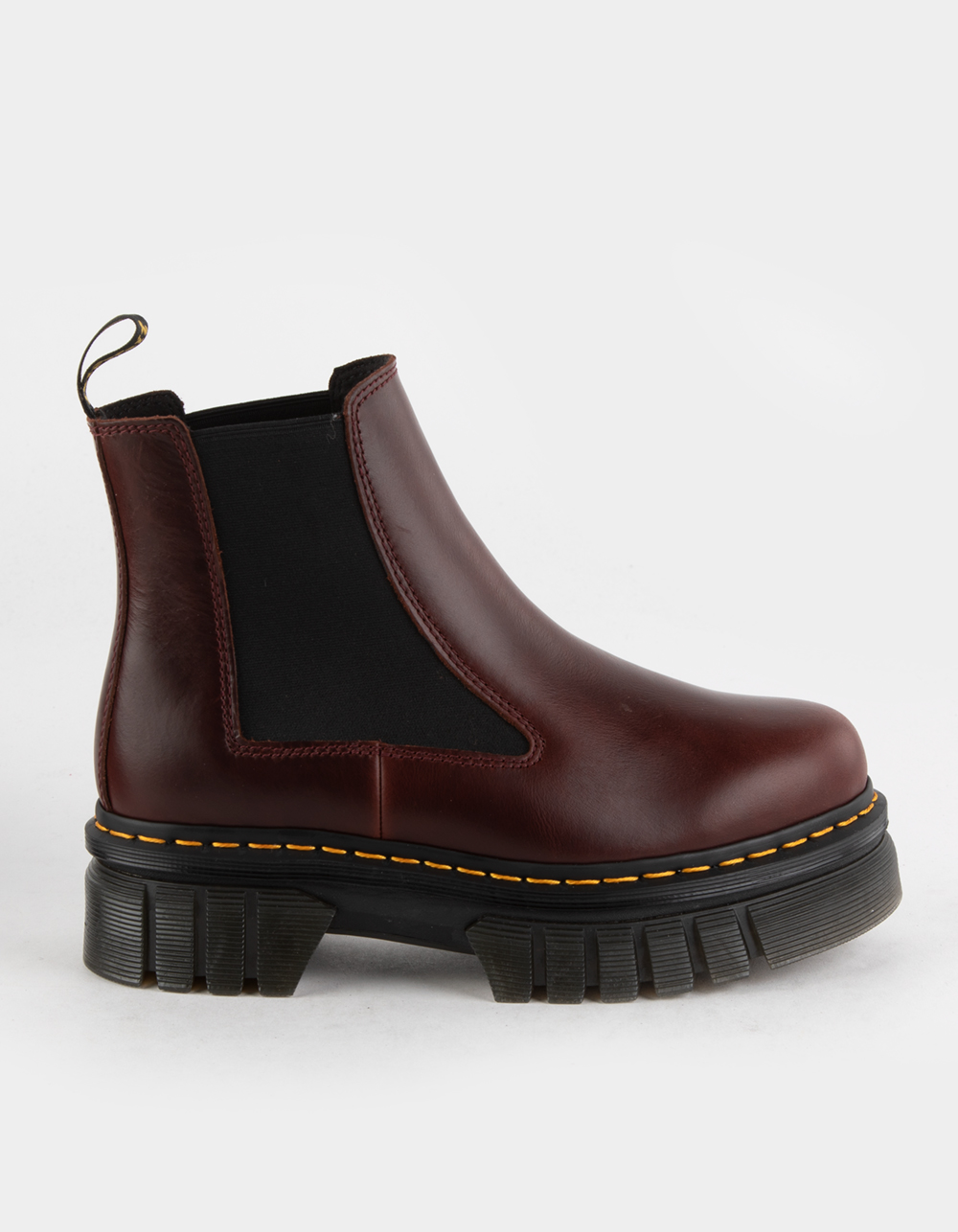 DR. MARTENS Audrick Womens Brando Leather Platform Chelsea Boots - WINE ...