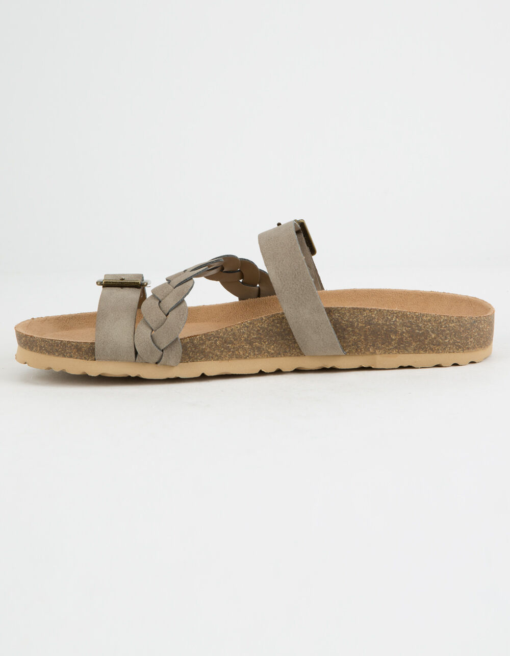 SODA Braided Strap Buckle Taupe Womens Sandals - TAUPE | Tillys