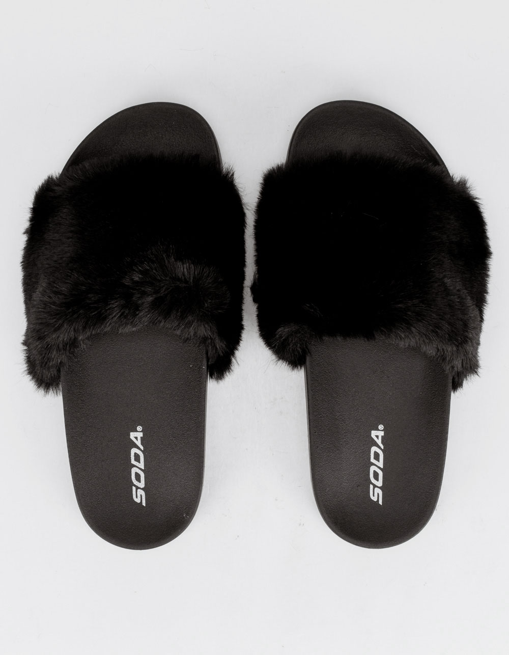 Dixie Black Mink Fur Slide Sandals