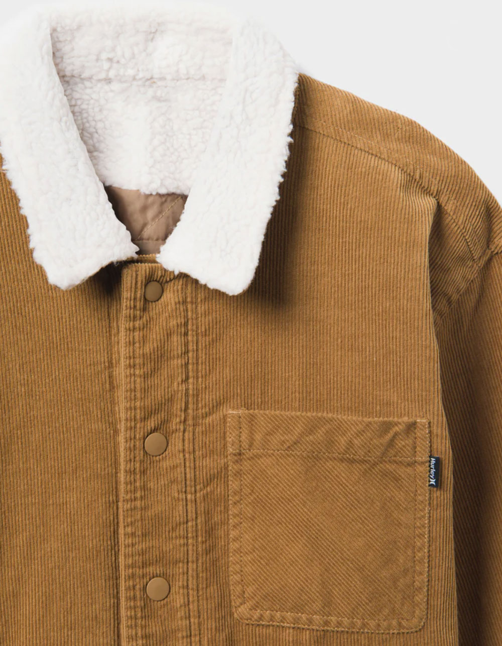 HURLEY Bixby Cord Sherpa Lined Mens Jacket - BROWN GOLD | Tillys