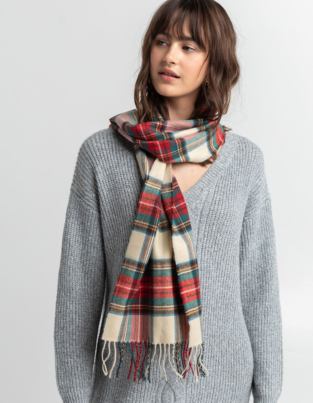SOFTER THAN CASHMERE Plaid Scarf - IVORY | Tillys