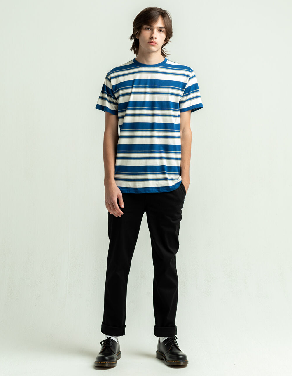 RSQ Relaxed Stripe Mens T-Shirt - WHITE/NAVY | Tillys