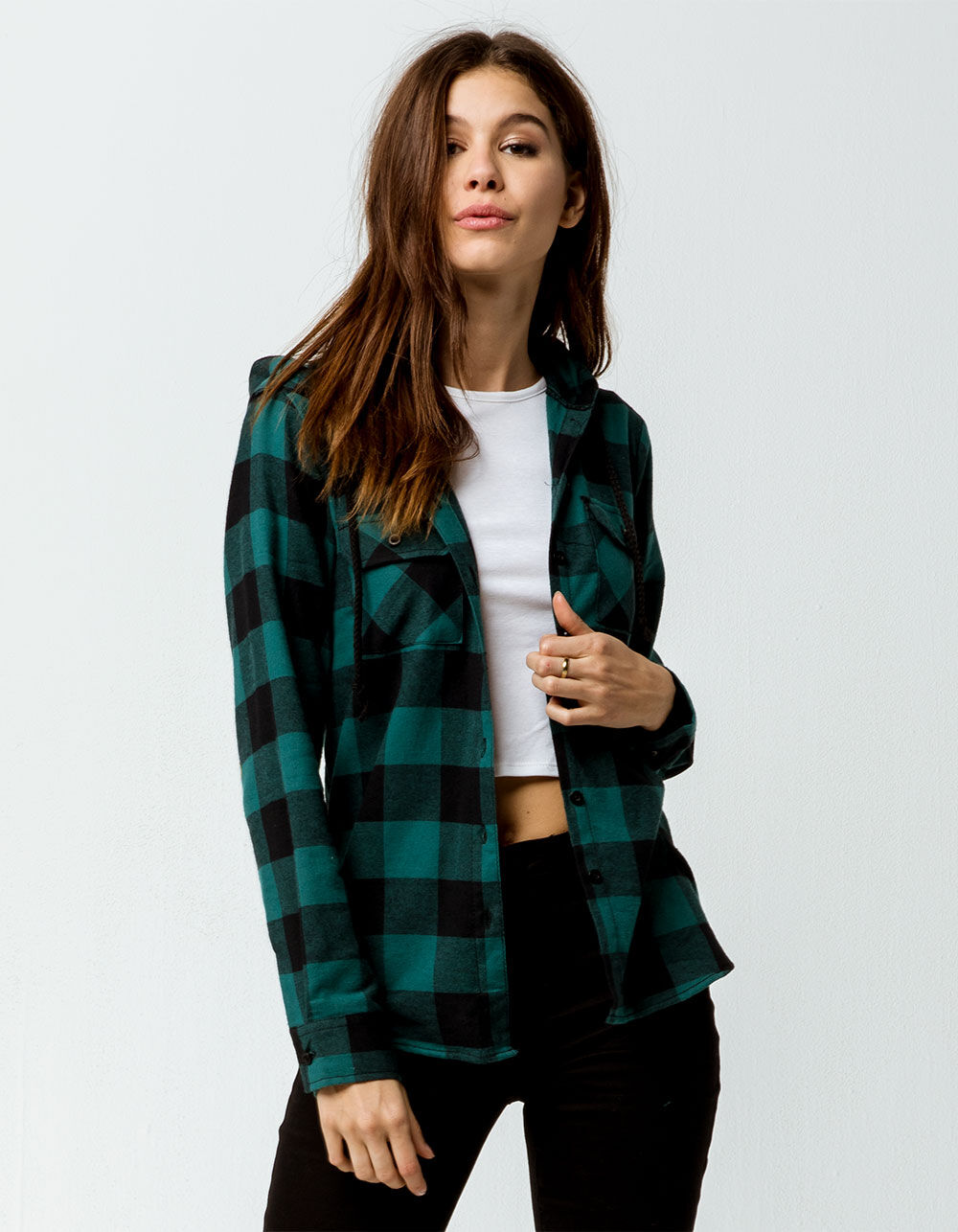 DESTINED Hooded Hunter Womens Flannel Shirt - HUNTER | Tillys
