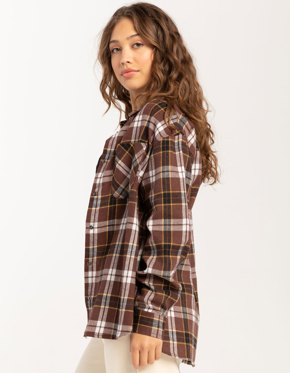 RSQ Womens Basic Flannel - BROWN COMBO | Tillys