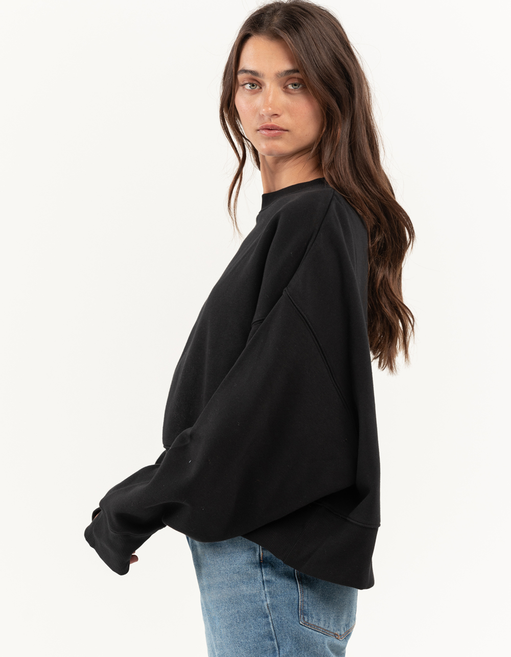 NIKE Sportswear Womens Oversized Crop Crewneck Sweatshirt - BLACK | Tillys