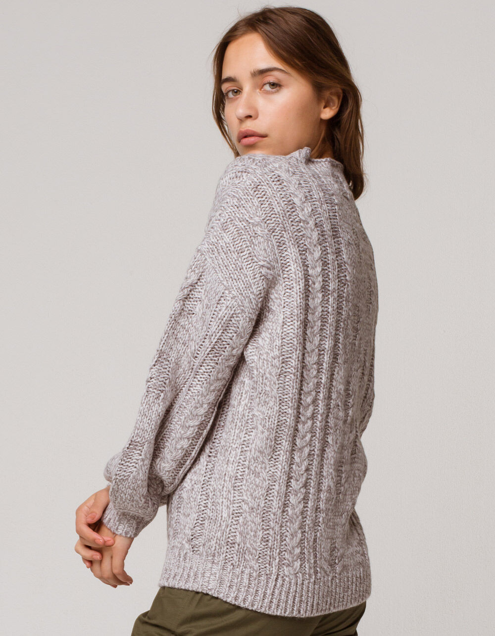 RUSTY Folklore Chunky Womens Sweater - LIGHT GREY | Tillys