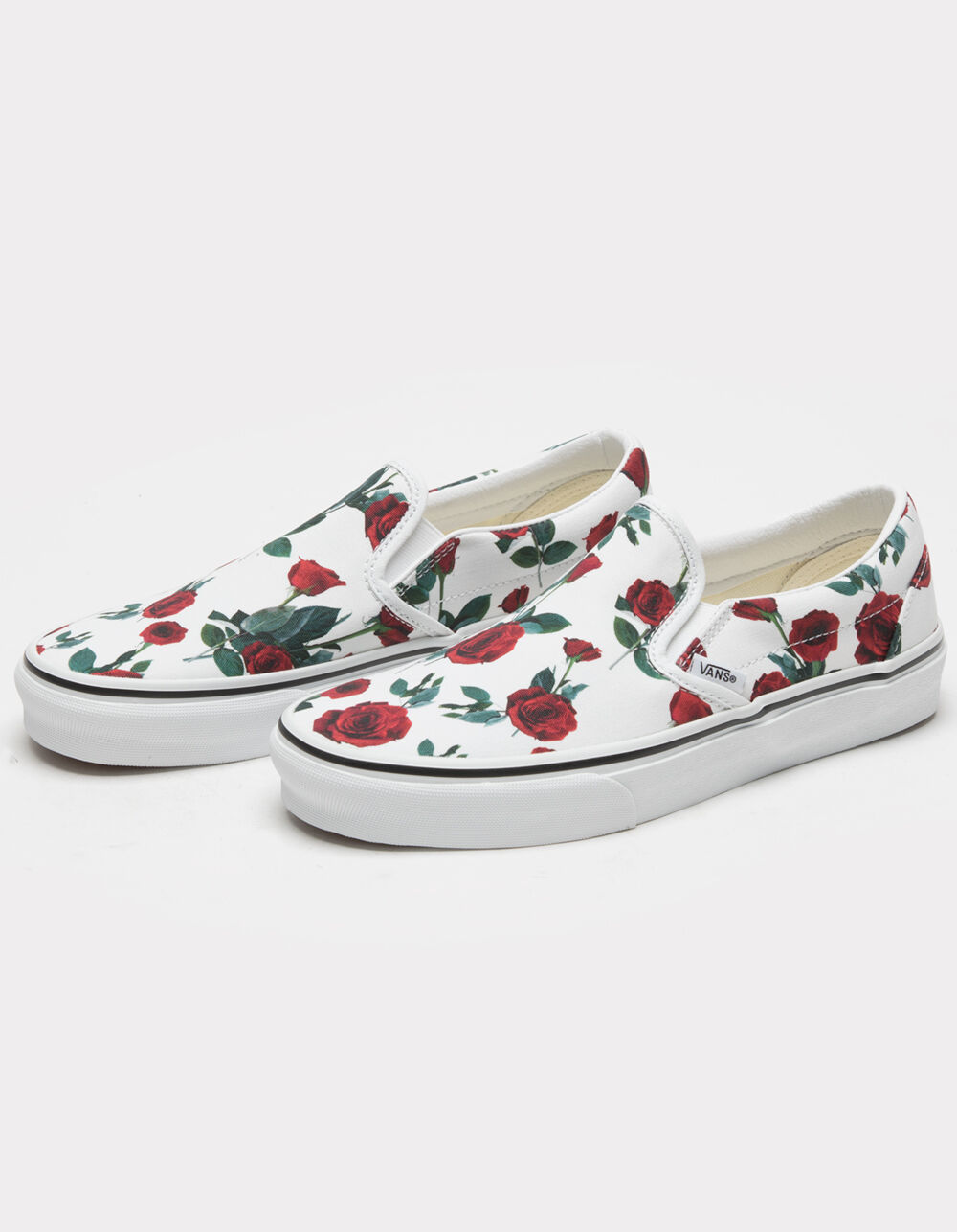 VANS Roses Womens Classic Slip-On Shoes - RED COMBO | Tillys