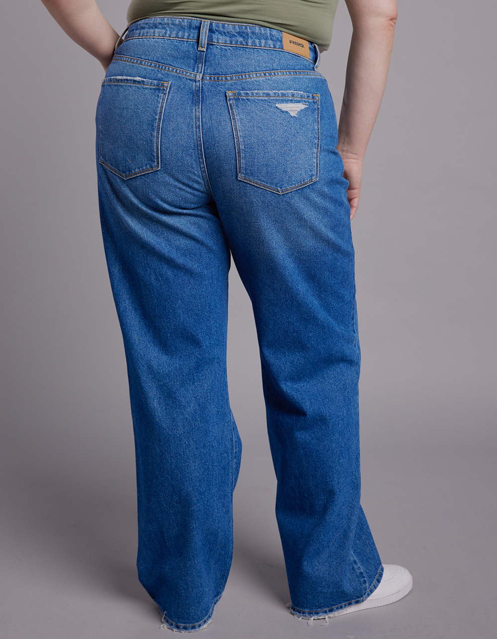 Snoopy Blue Womens Jeans High Waist Vintage Straight Leg Baggy