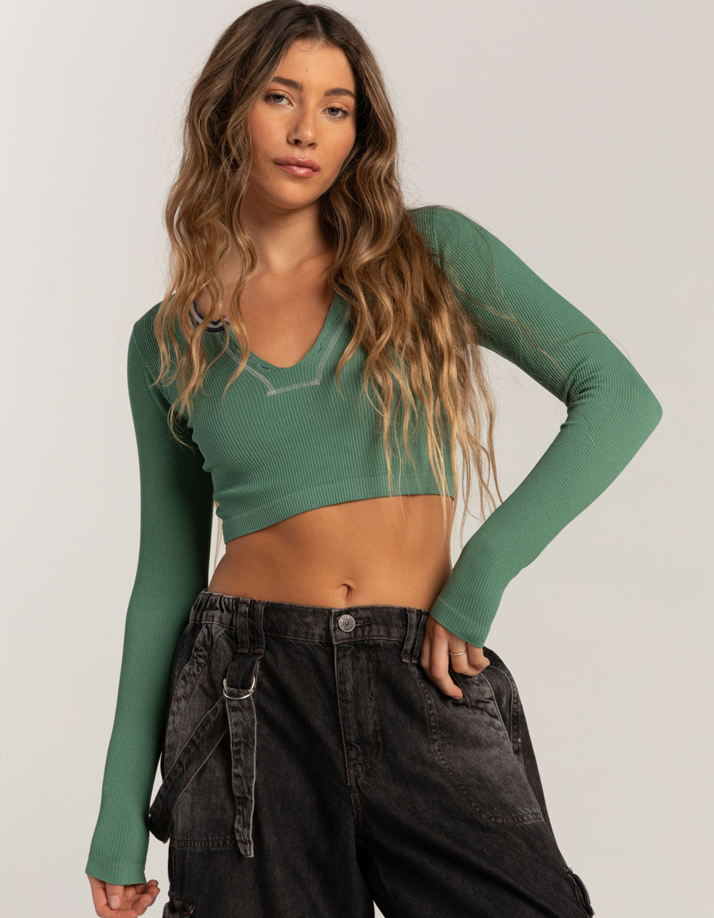 NEW Urban Outfitters Out From Under Go For Gold Seamless Top in Teal XS/