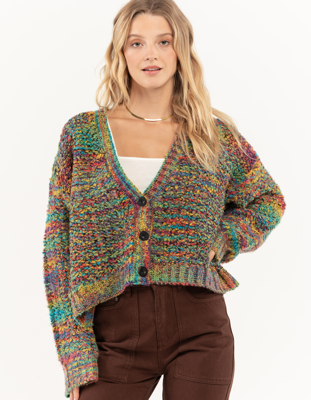 THE RAGGED PRIEST Noise Knit Womens Cardigan - MULTI | Tillys