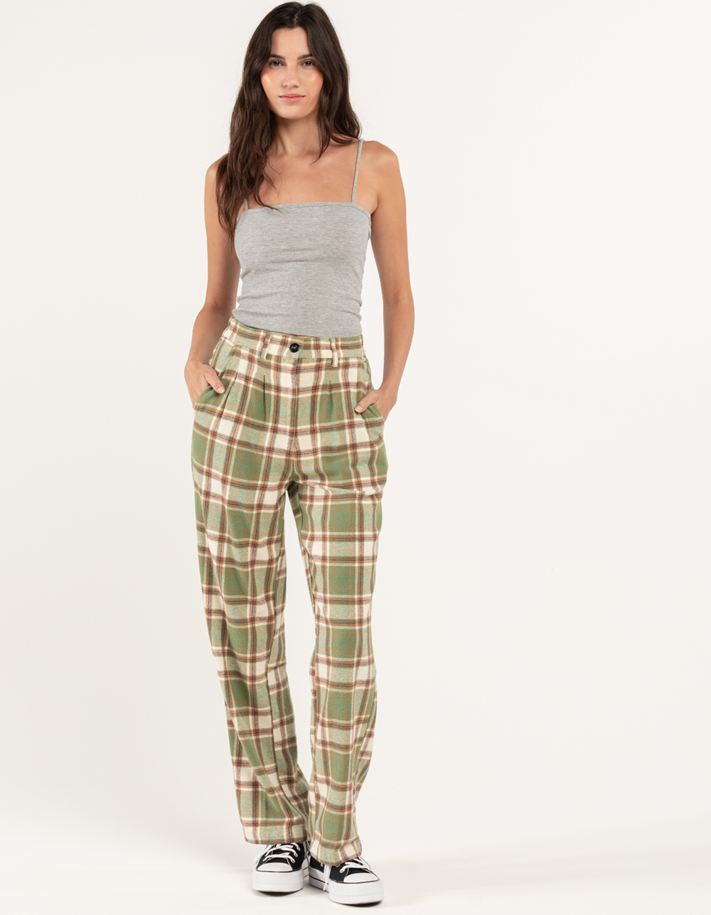 OBEY Pia Womens Flannel Pants - GREEN COMBO | Tillys