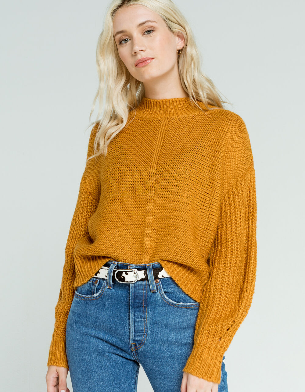 WEST OF MELROSE Get With Knit Womens Chunky Sweater - MUSTA | Tillys