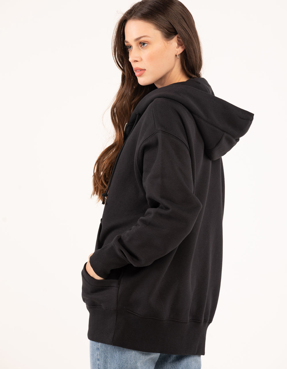 NIKE Sportswear Phoenix Fleece Womens Oversized Zip-Up Hoodie - BLACK ...