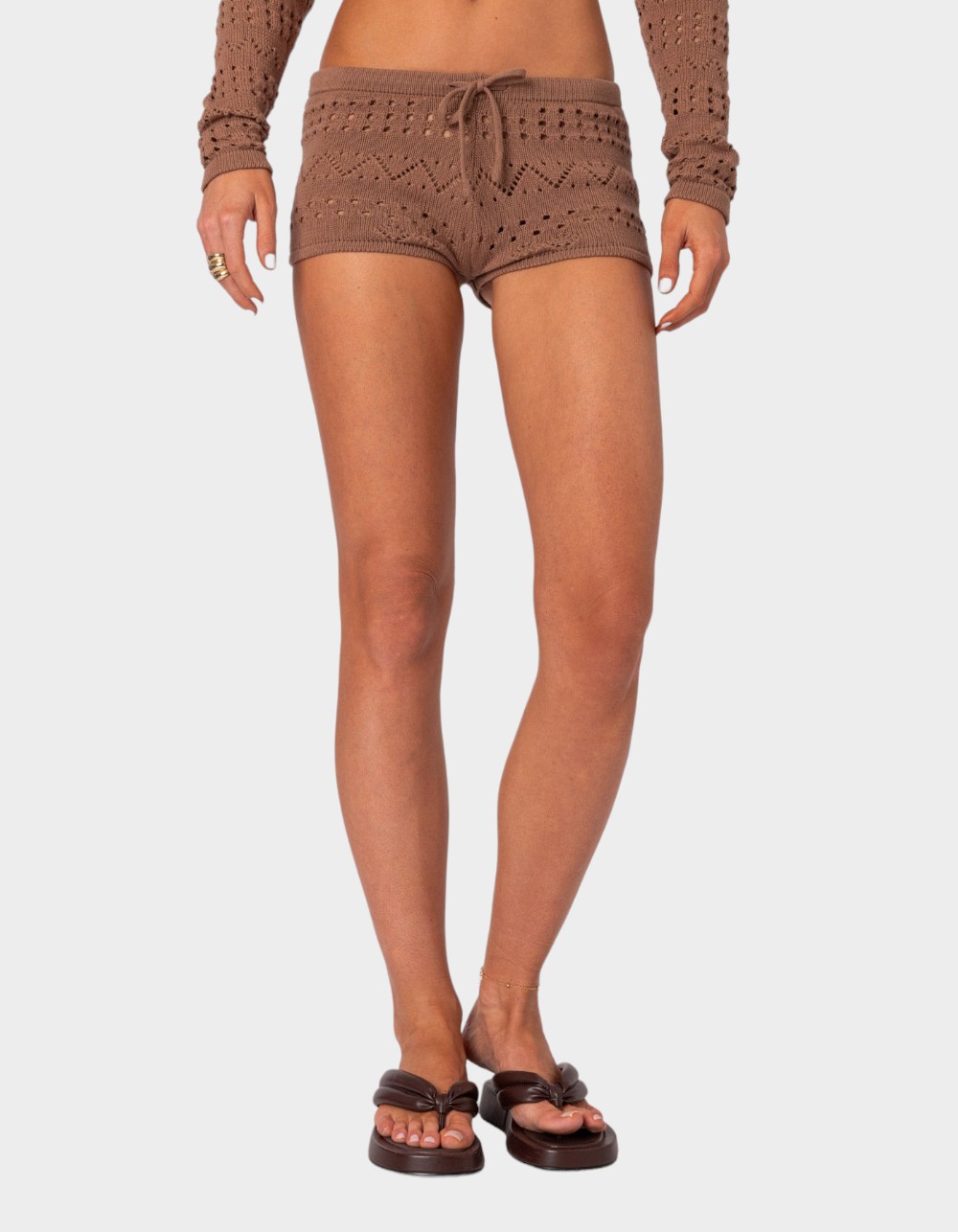 Knitted Shorts Brown