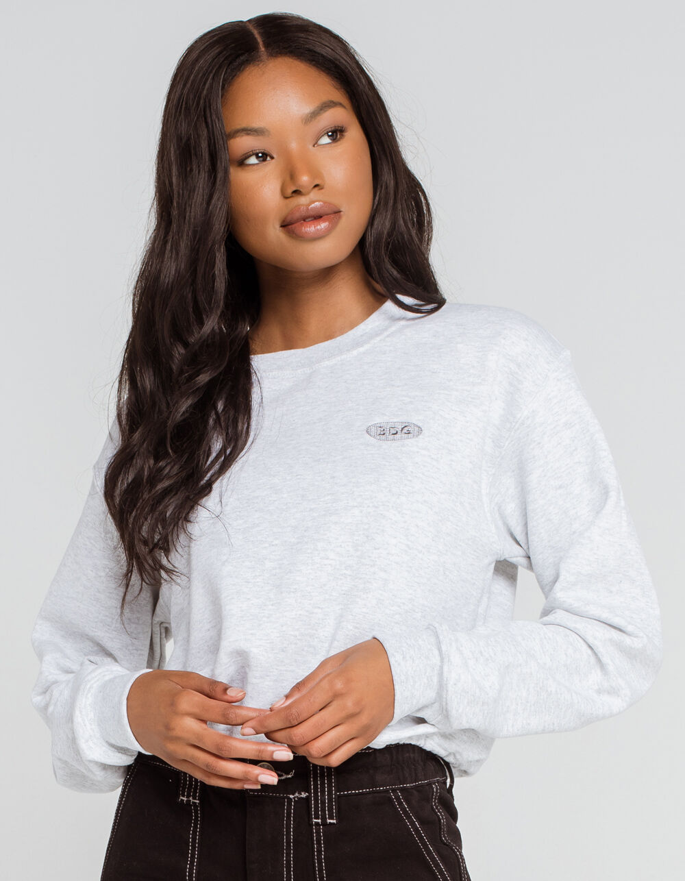 BDG Urban Outfitters Bubble Hem Womens Gray Sweatshirt - GRAY | Tillys
