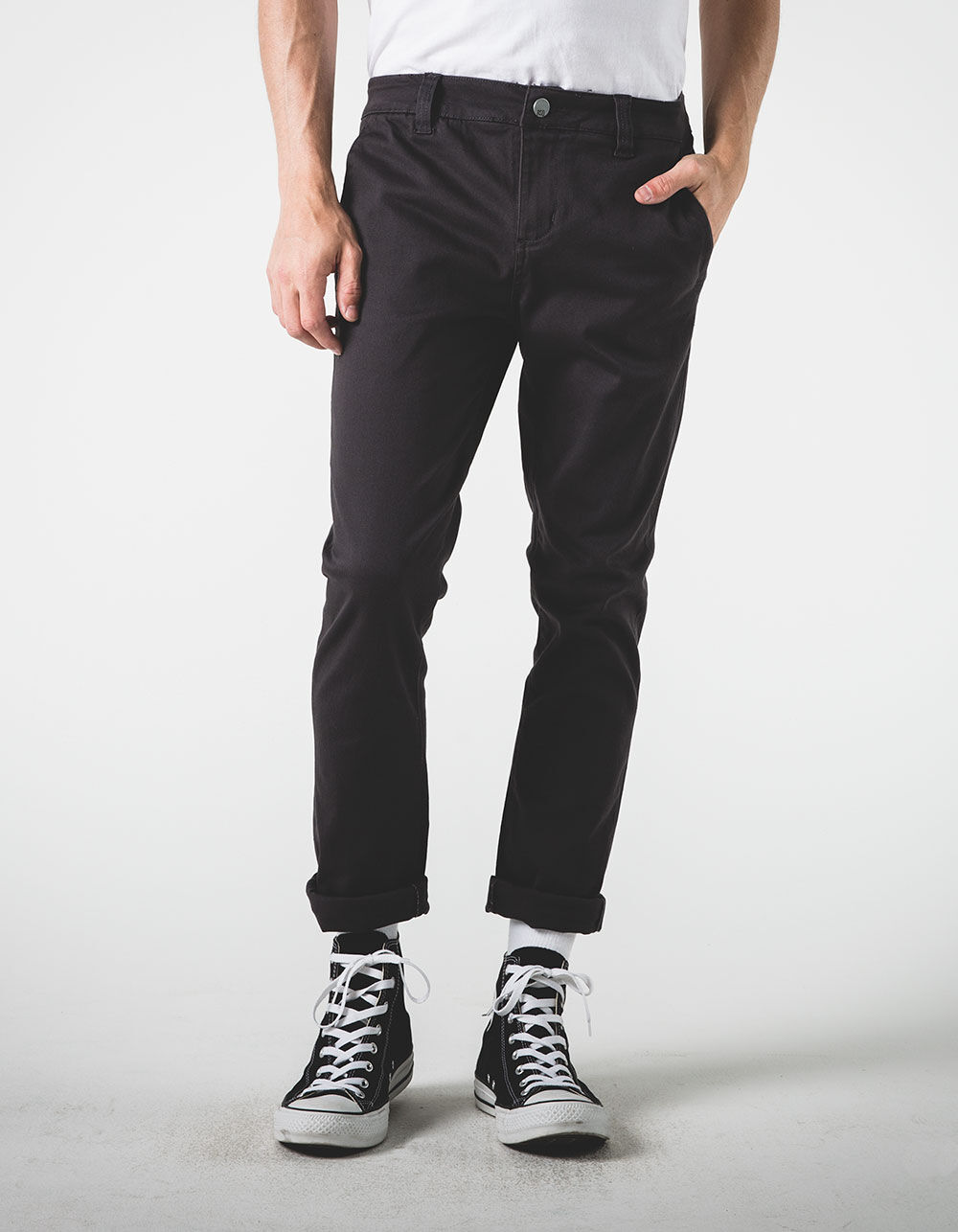 RSQ Seattle Mens Skinny Taper Stretch Chino Pants - CHARC | Tillys