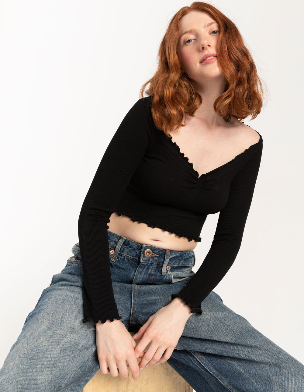 BDG Urban Outfitters Seamless Elise Womens Long Sleeve Top - BLACK | Tillys