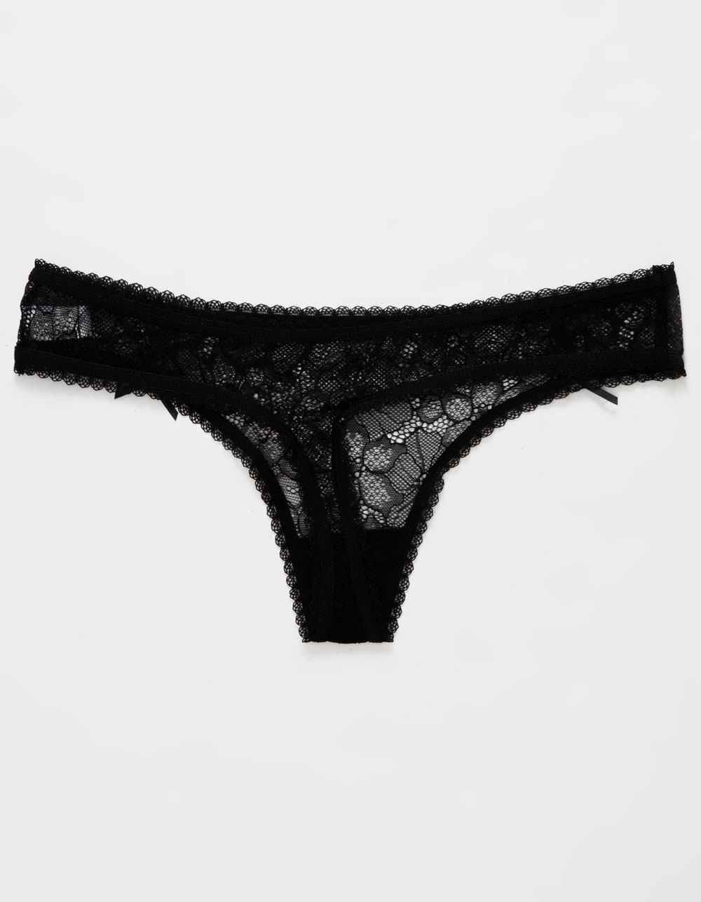 LOVE LIBBY Lace Thong With Bows - BLACK | Tillys