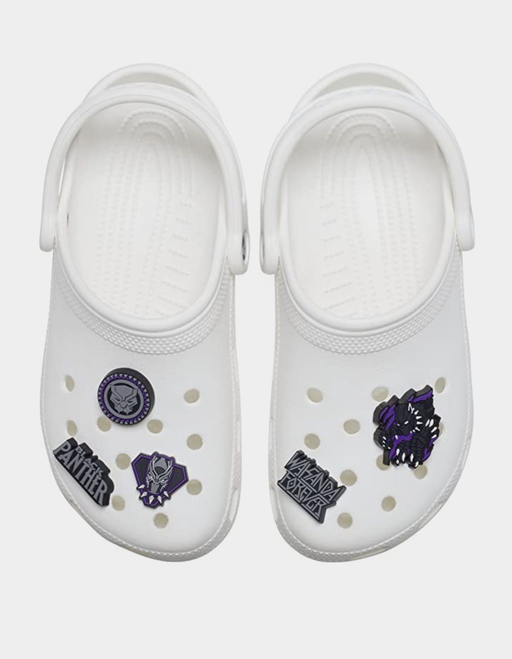 White & Black Crocs Jibbitz Letter T Shoe Accessories