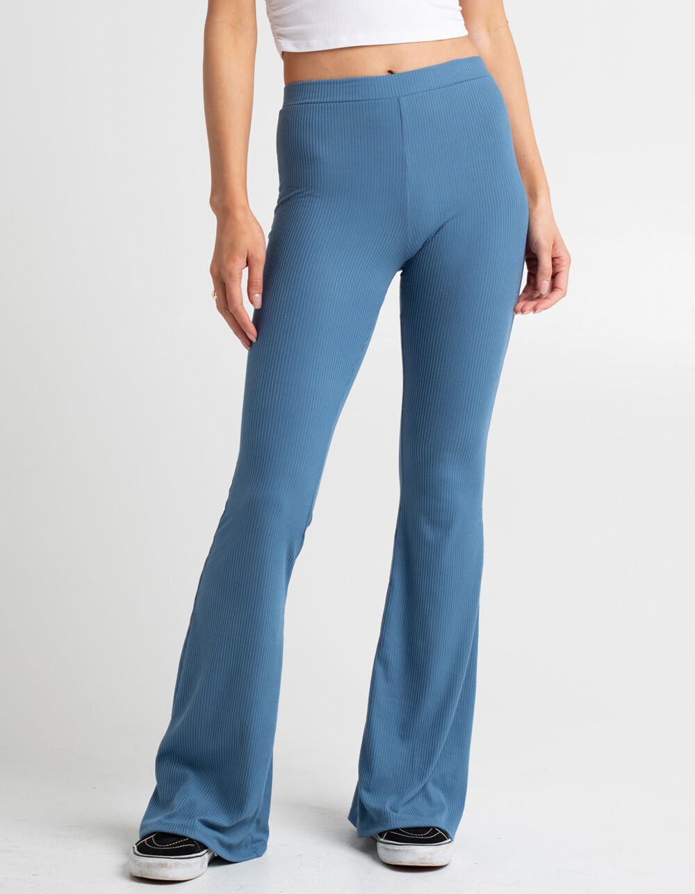 SKY AND SPARROW Rib Flare Womens Pants - BLUE | Tillys