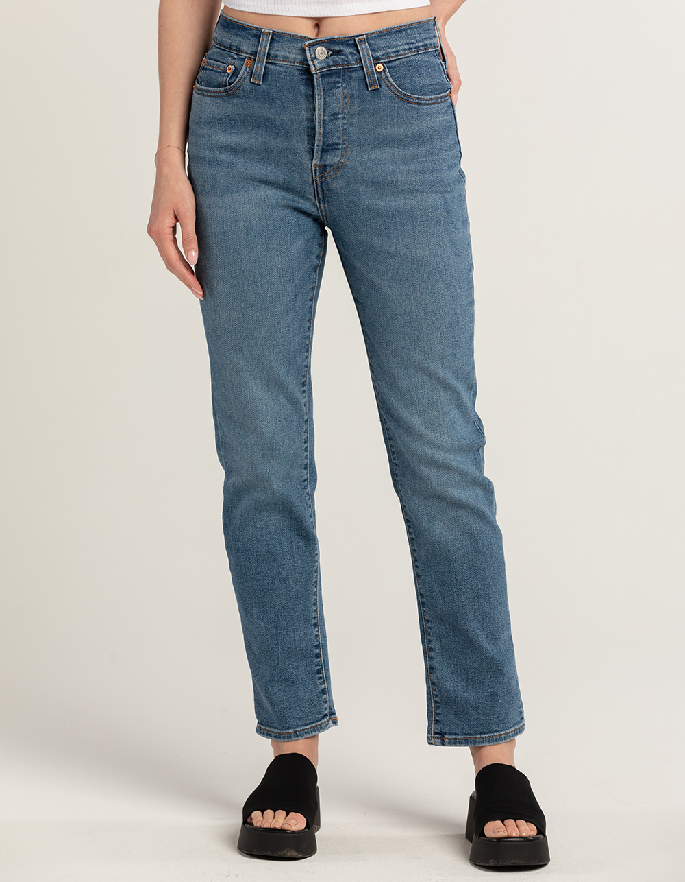 LEVI'S Wedgie Straight Womens Jeans - Summer Love In The Mist - MED ...